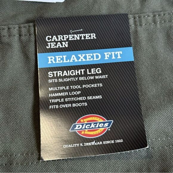 Dickies Carpenter Jeans Relaxed Fit Straight Leg Men’s Sz 36/32 NWT - Picture 4 of 11